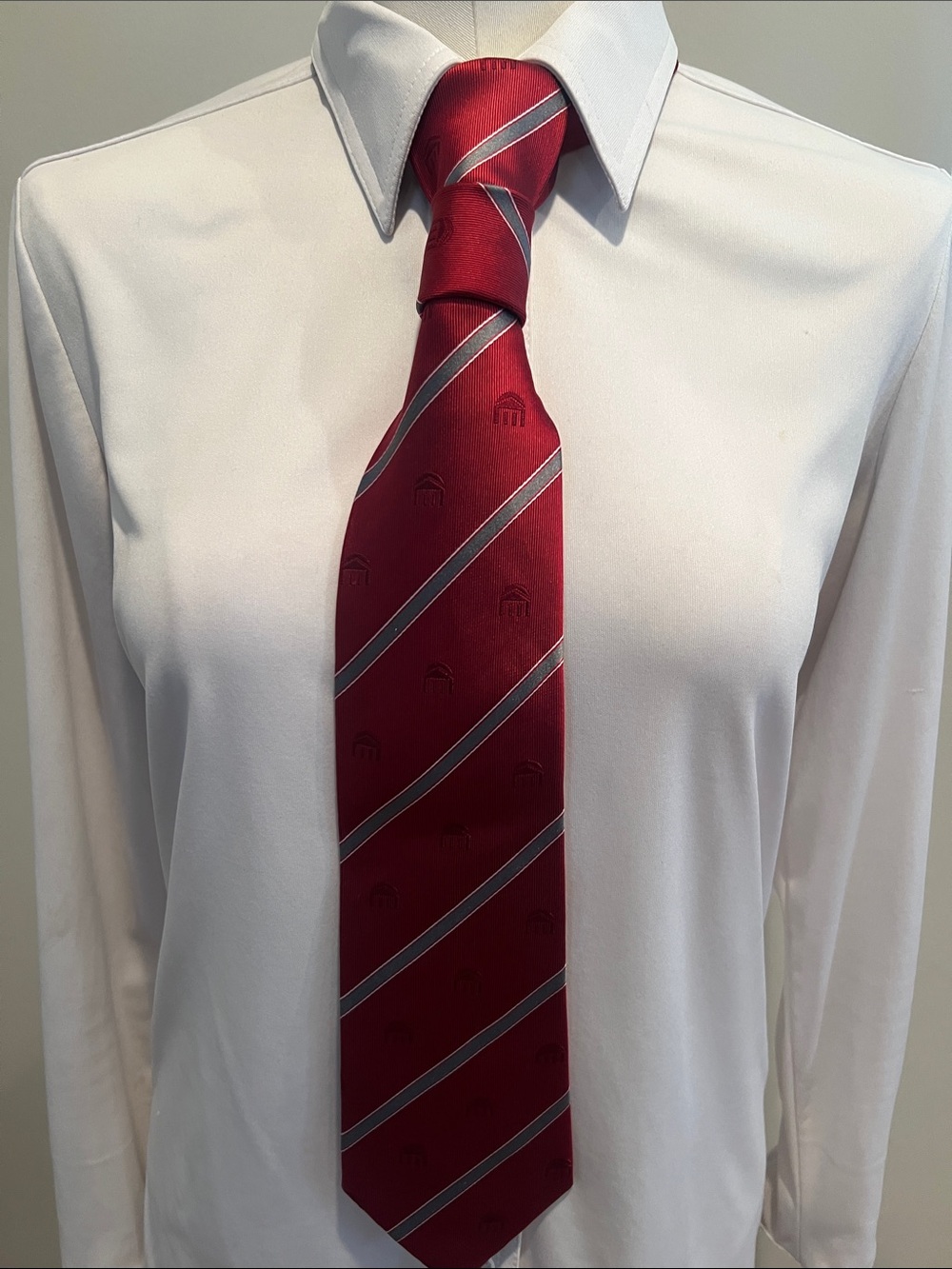 Men's Red Striped Tie - Classic Formal/ everyday Accessory (unisex)